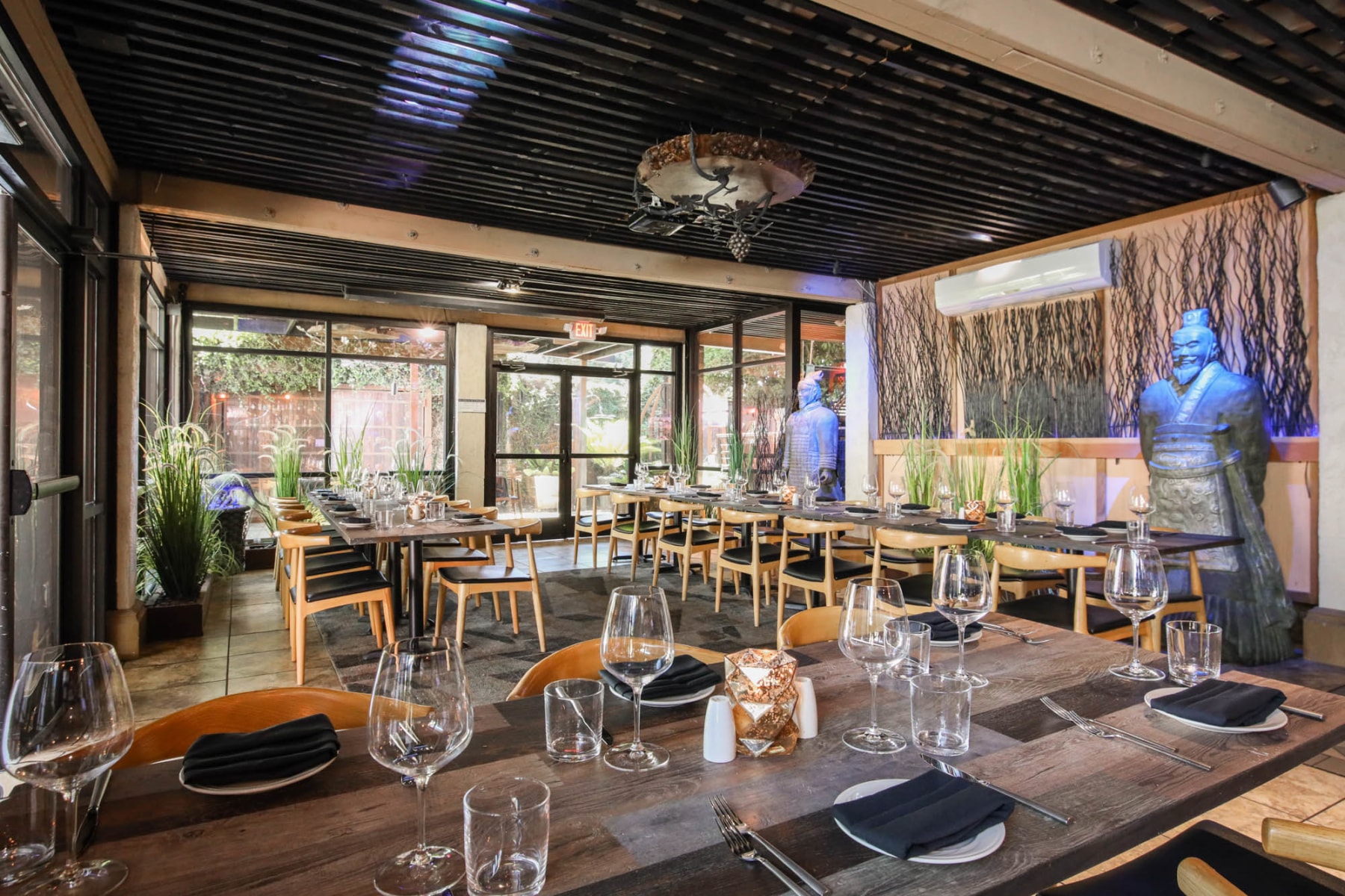 Dining room with rotating artwork